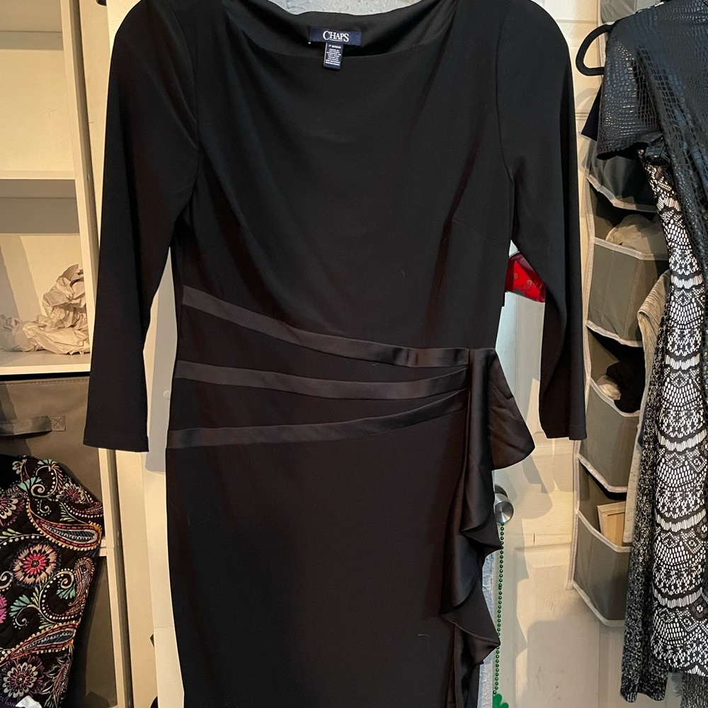 Black chaps dress